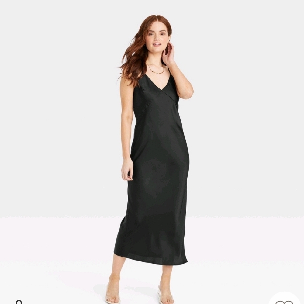 (41) New Day Black Midi Slip Dress Women's Size XL - Picture 5 of 5